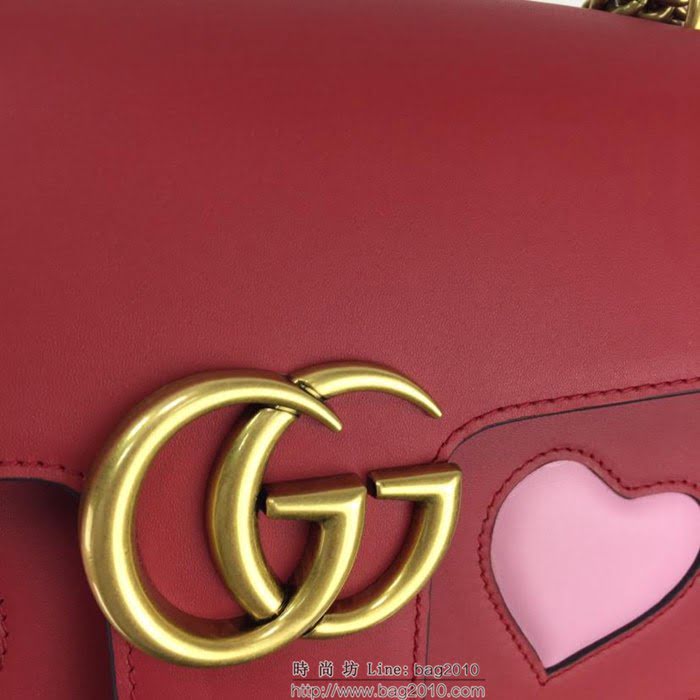 GUCCI古馳 新款 專櫃品質 原單 431777 紅心 鏈條單肩斜挎包HY1318